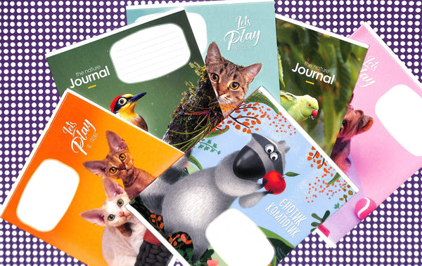 Notitieboekje in een cel - 12 vellen. (met verschillende motieven op de band)