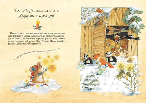 Kerstmuizen in het winterwonderland. Adventskalender