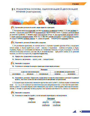 Langue ukrainienne. Manuel. 9e classe